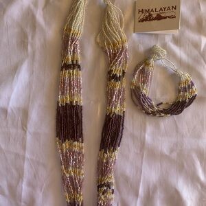 Himalayan Gems Multicolor Beaded Necklace and Bracelet Set